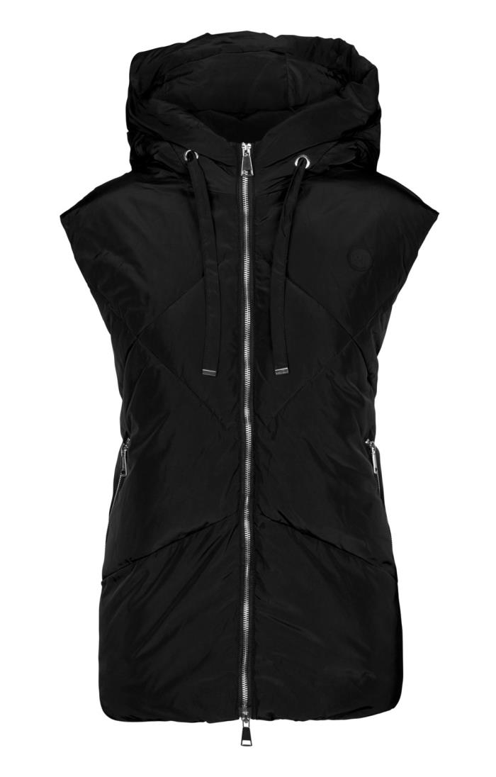 Ladies black gilet online with hood