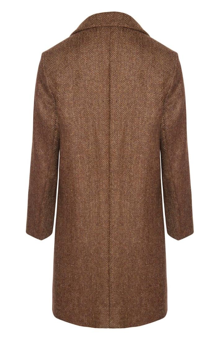 Ladies Herringbone Tweed Funnel Coat - House of Bruar