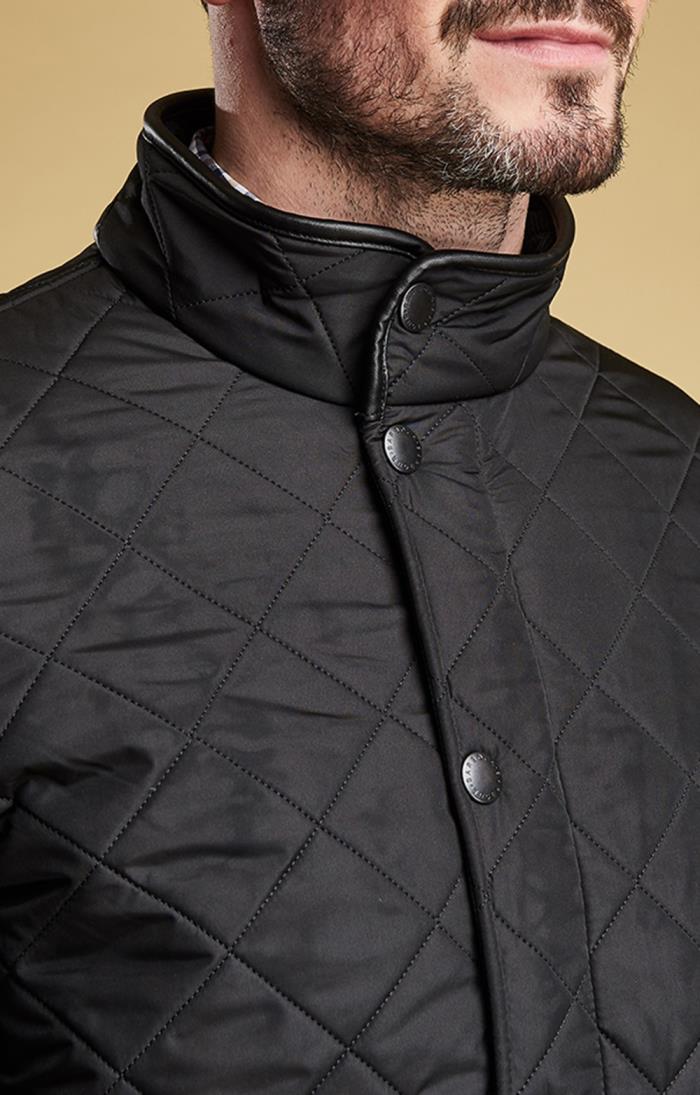 Mens barbour powell sales quilted jacket black