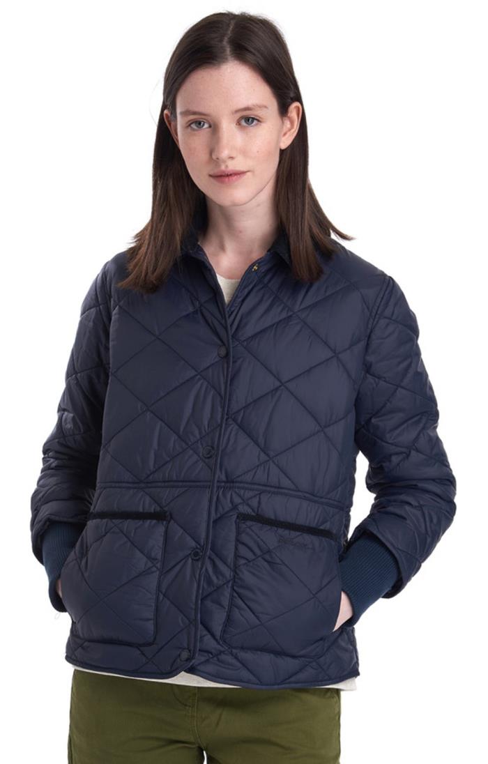 blue barbour quilted jacket ladies