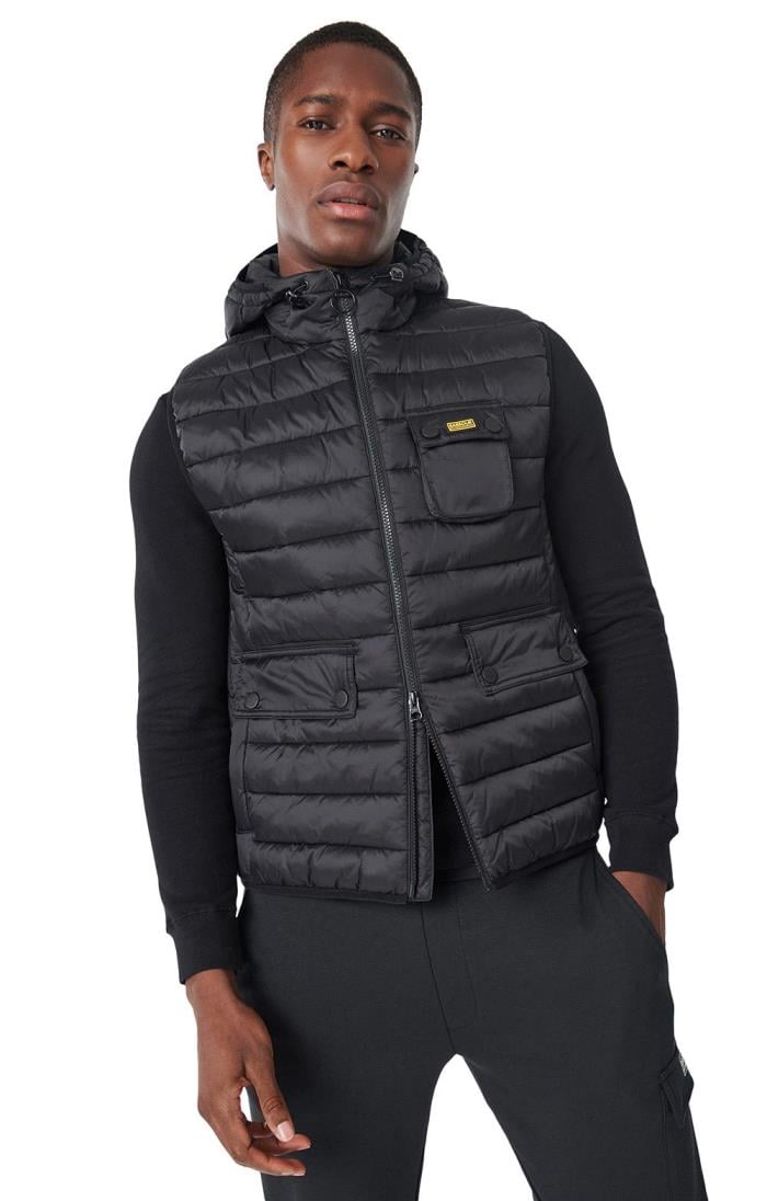 Mens black sale barbour gilet