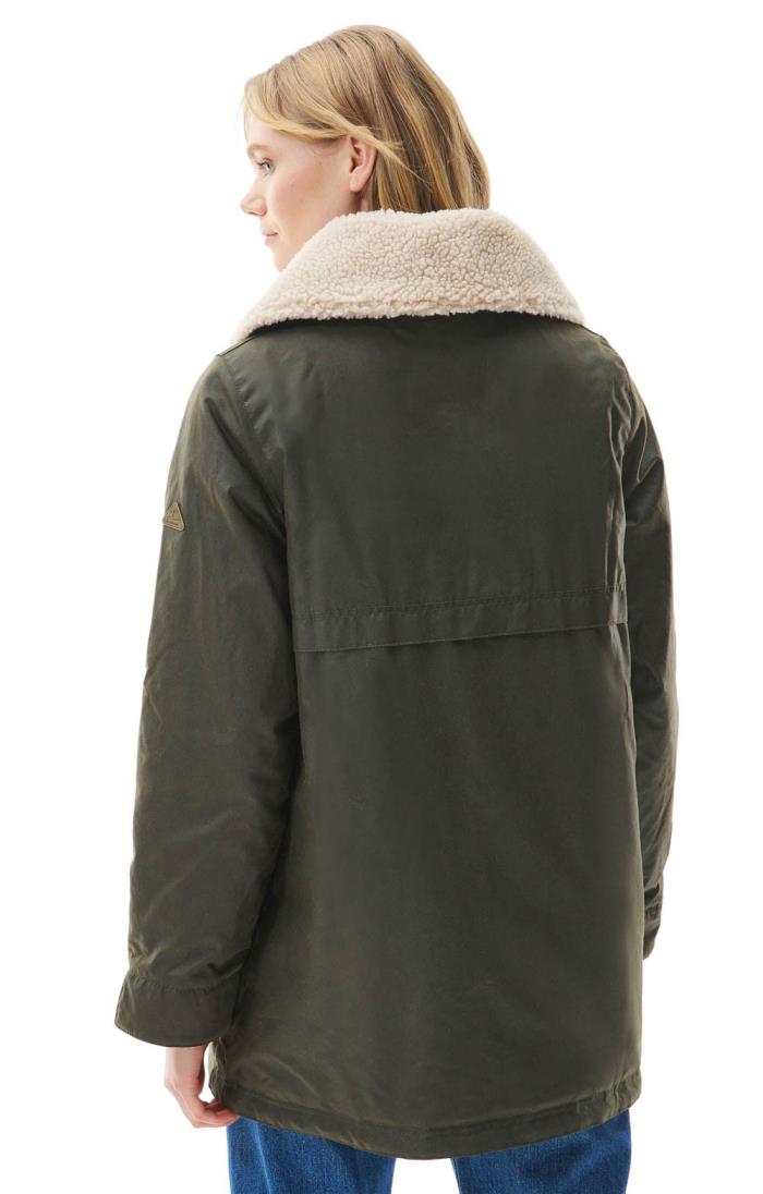 Barbour pine wax shop jacket with hood