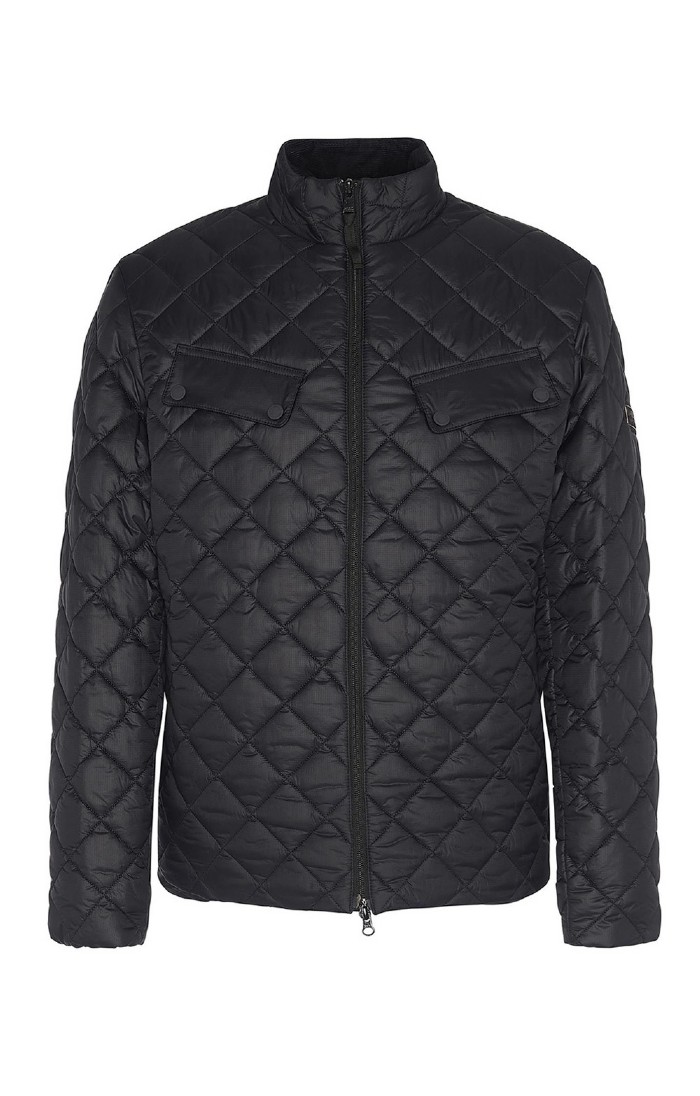 Mens Barbour International Ariel Box Quilted Jacket Black House of Bruar