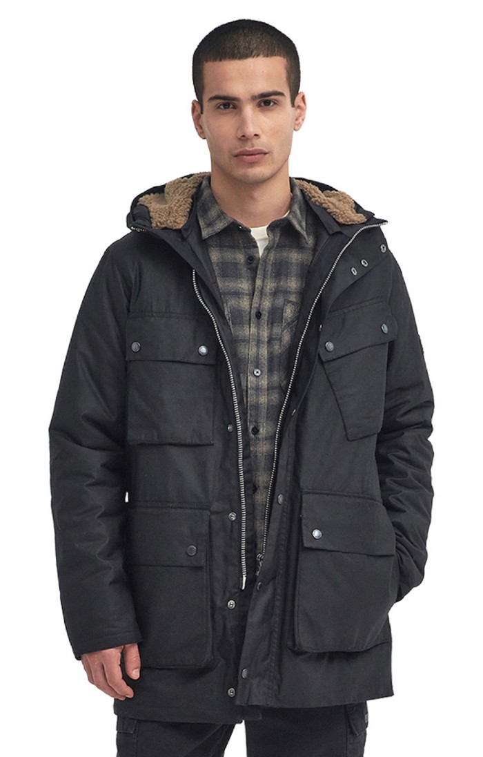 Hooded barbour wax jacket best sale