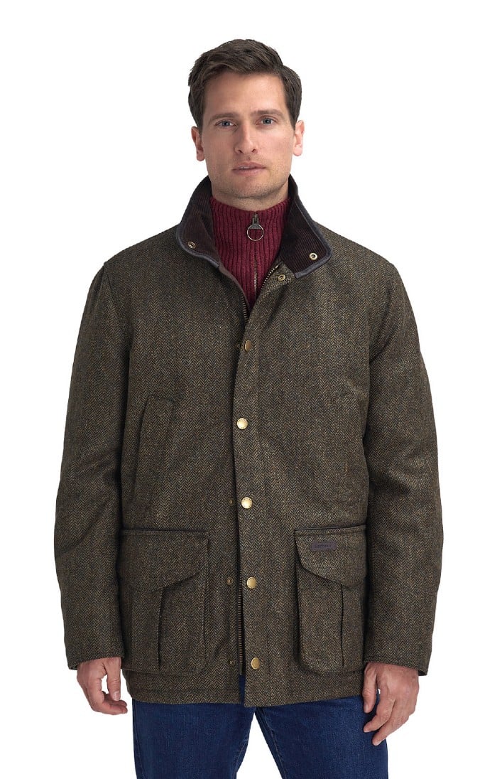 Mens Barbour Hereford Wool Tweed Jacket Green House of Bruar