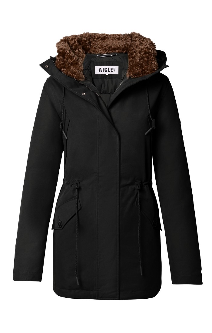 Ladies Aigle Waterproof Mid Length Parka Black House of Bruar