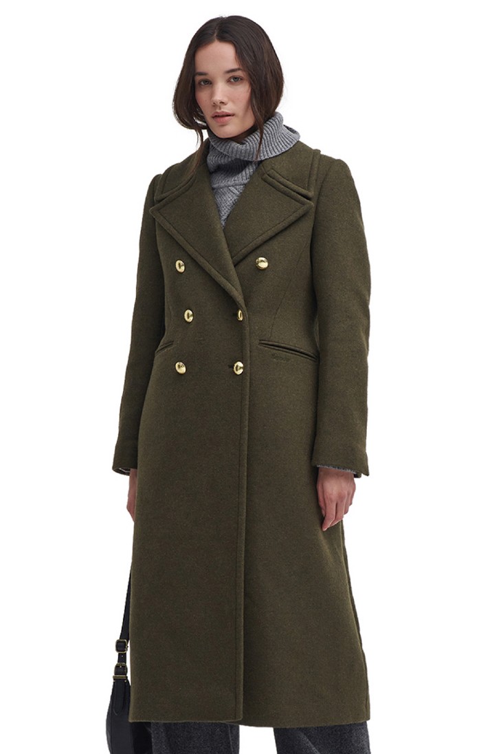 Ladies Barbour Inverraray Military Button Wool Coat