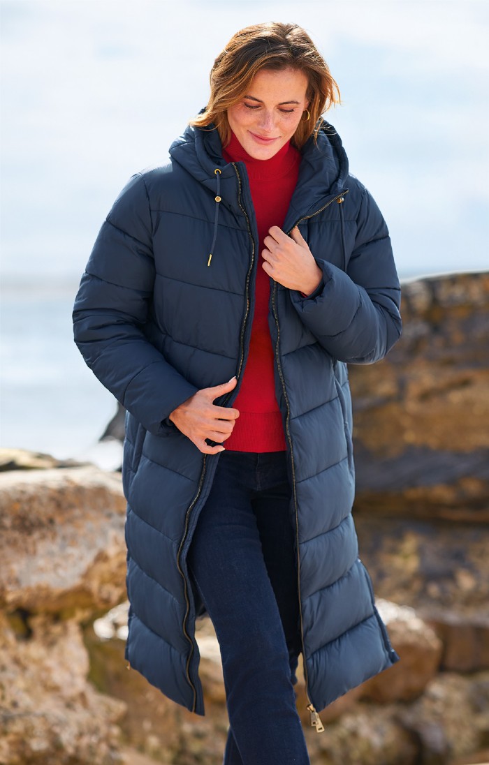 Quilted ladies coats full length best sale