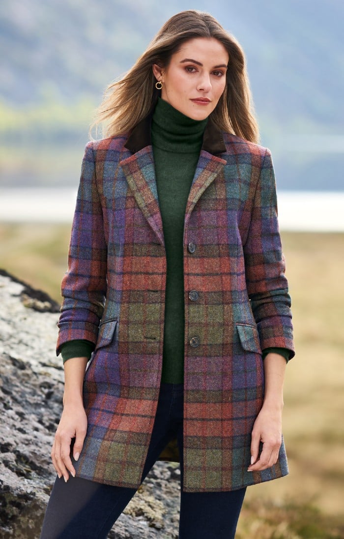 Ladies tweed check jackets hotsell