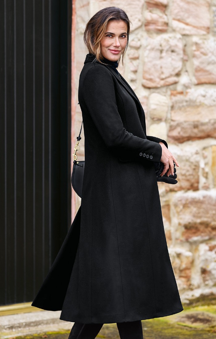 Black long length coat hotsell