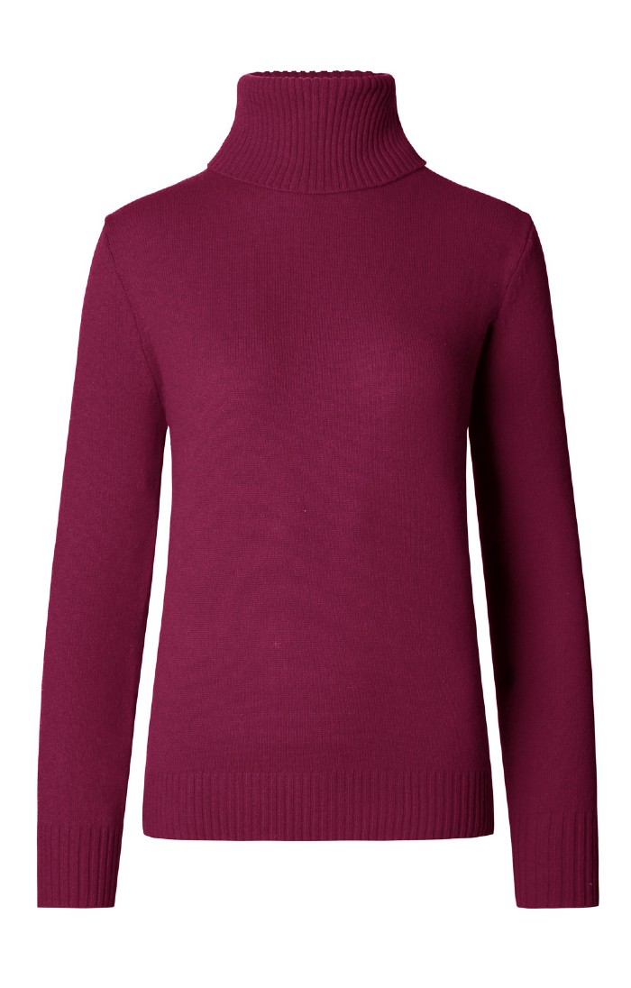 Ladies Lambswool Roll Neck Jumper