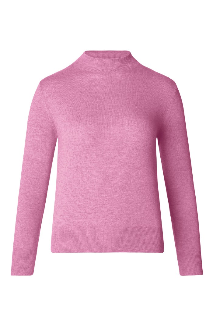 Ladies Merino Funnel Neck Jumper Pink House of Bruar