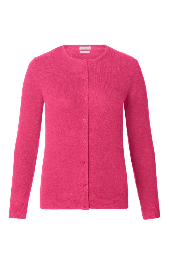 Ladies Cashmere 2 Ply Crew Cardigan - House of Bruar