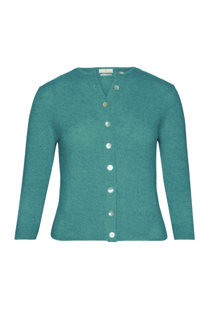 Ladies 2ply Cashmere Crop Cardigan - House of Bruar