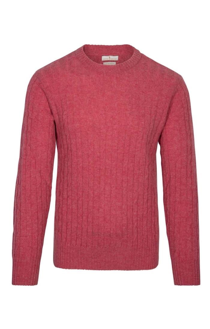 Lambswool Cable Crew Neck - House of Bruar
