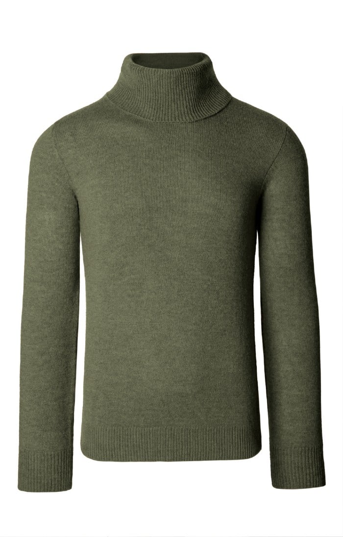 Green Trout Roll Neck Sweater
