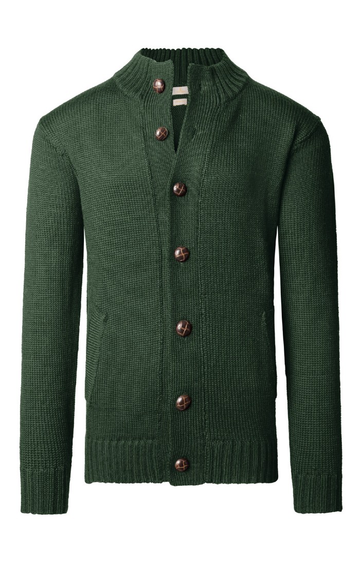 House Of Bruar Mens Wool Sweater Large Cardigan Green Button orders Long Sleeve VNeck