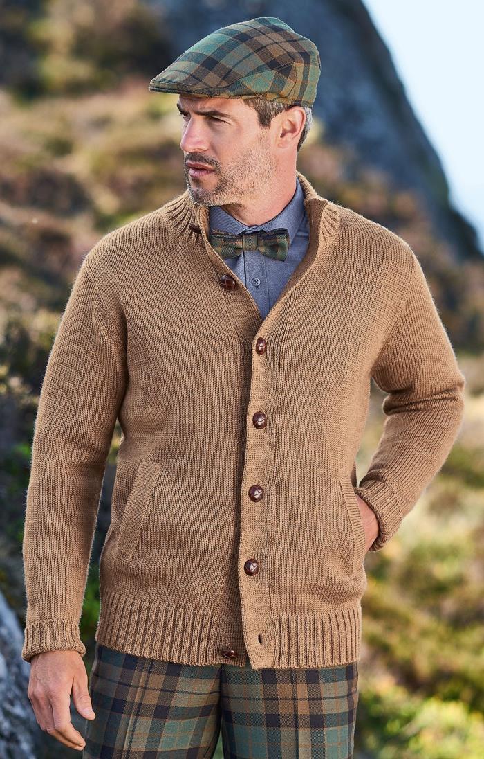 Oatmeal, 100% Pure Wool Button Everyday Cardigan