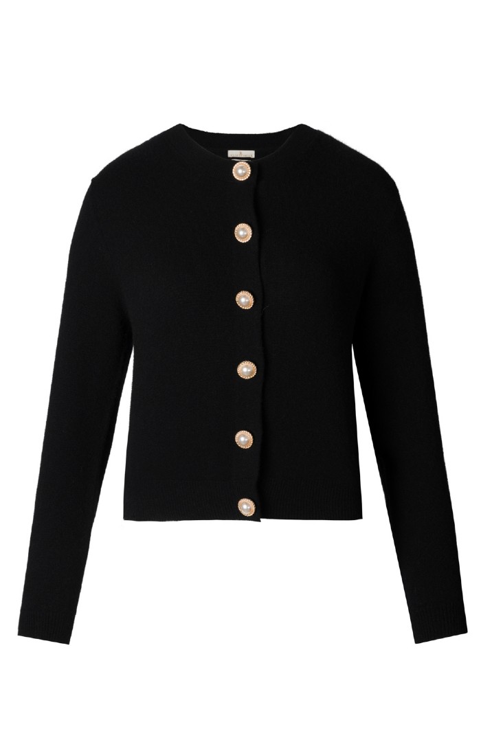 Ladies black cashmere cardigan hotsell