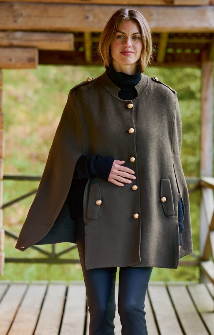 Ladies Knit Military Cape