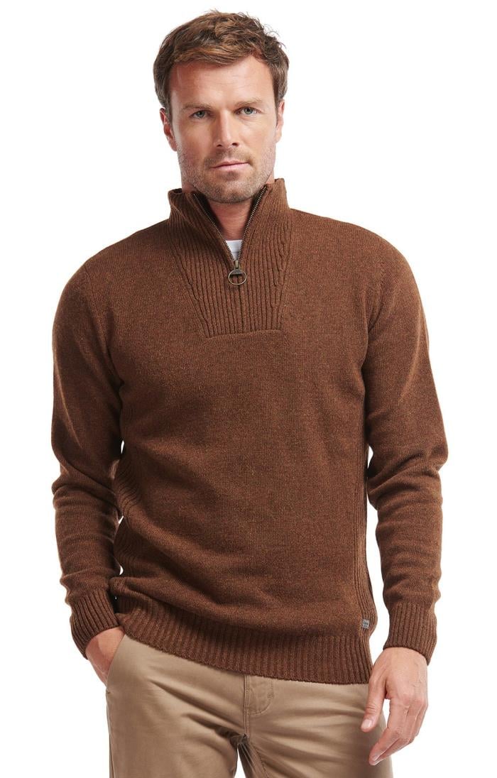 Barbour jumper mens store Brown