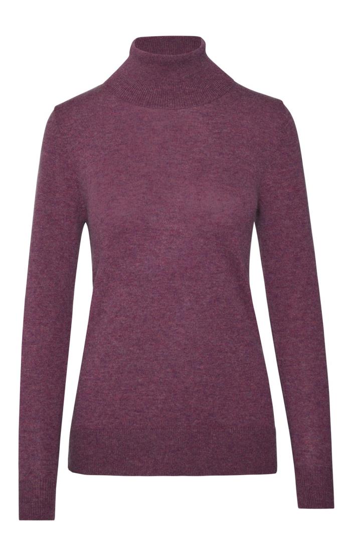 Ladies Munrospun Merino & Cashmere Roll Neck - House of Bruar