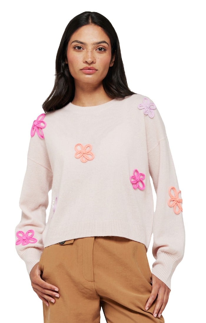 Peony Pink, Cashmere Cowl Neck Sweater