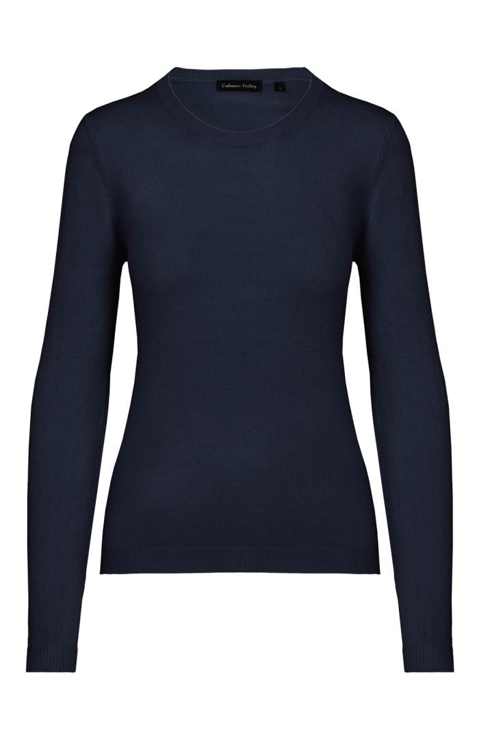 Ladies navy blue crew neck jumper best sale