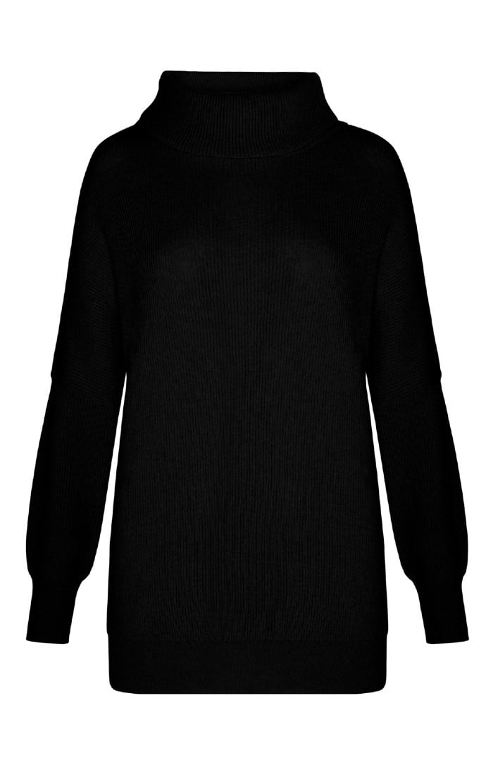 Oversized black sale cowl neck sweater