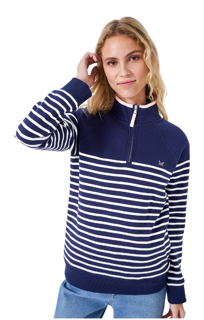 Ladies Crew Clothing Half Zip Sweatshirt