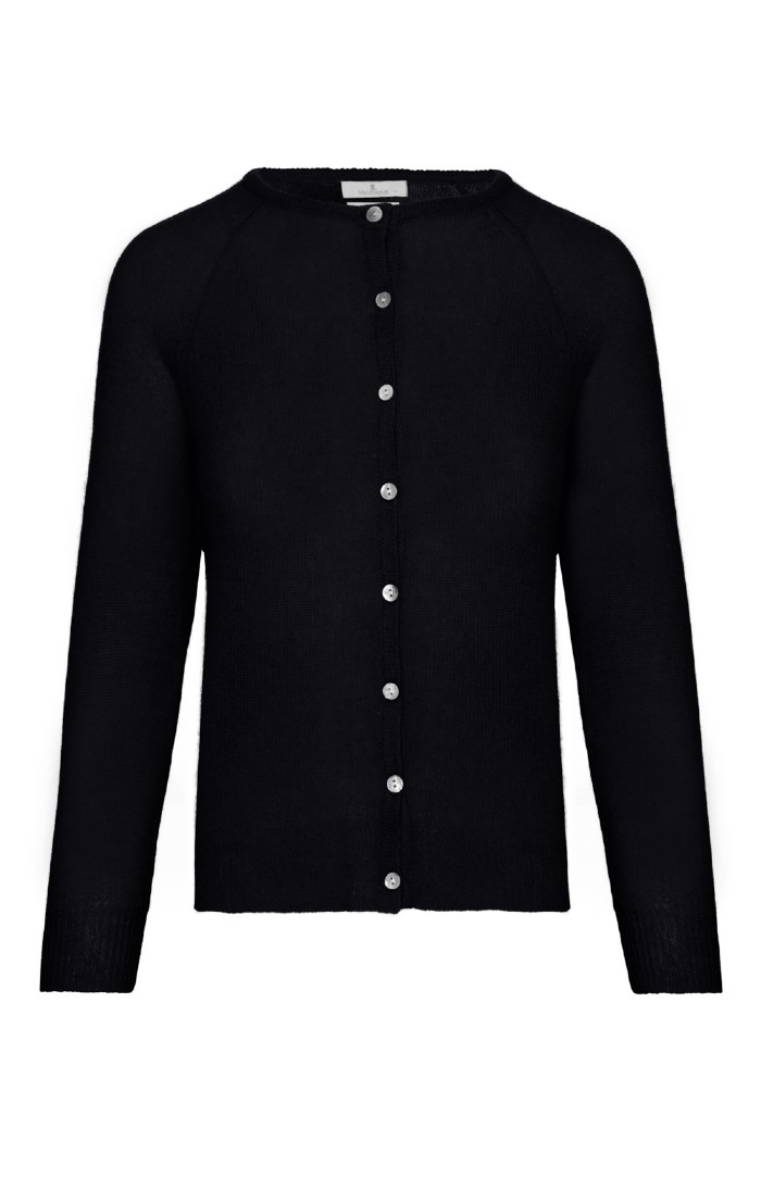 Black cashmere cropped cardigan hotsell