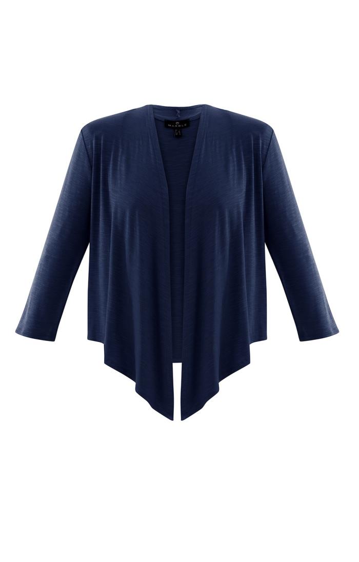 Ladies Marble Ribbed Detail Waterfall Cardigan - House of Bruar