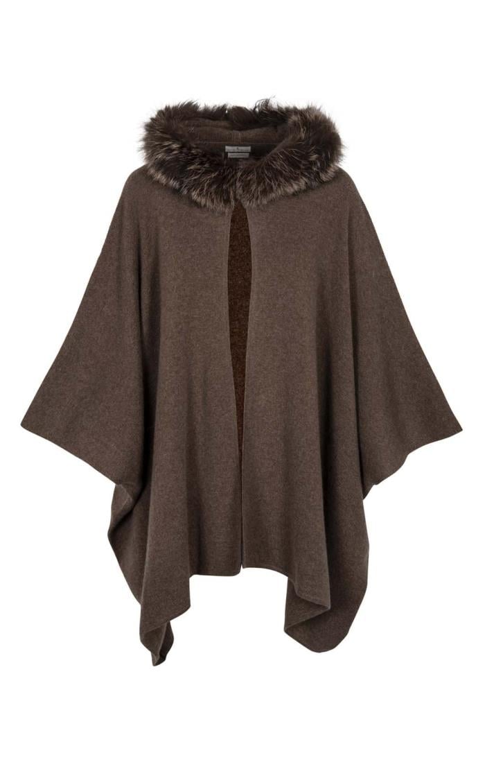 Fur on sale hooded cape