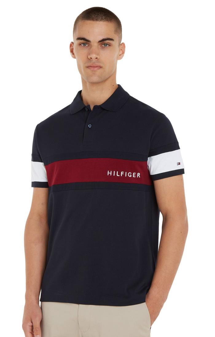 Tommy hilfiger color block 2024 polo