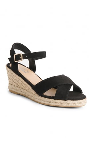 House Of Bruar Ladies Espadrille Sandals - Black, Black