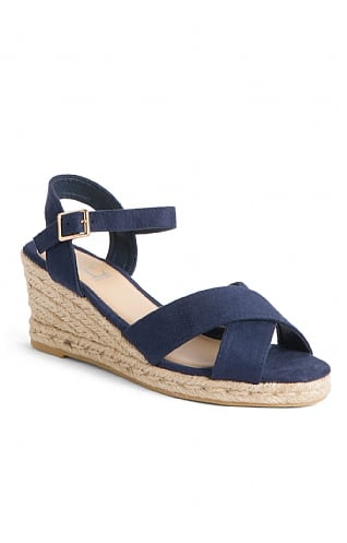 House Of Bruar Ladies Espadrille Sandals - Navy Blue, Navy