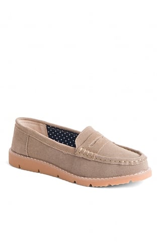 House Of Bruar Ladies Suede Moccasin, Latte