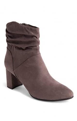 Ladies Marco Tozzi Ruched Heeled Ankle Boots, Pepper