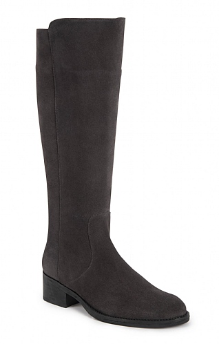 ladies long grey suede boots