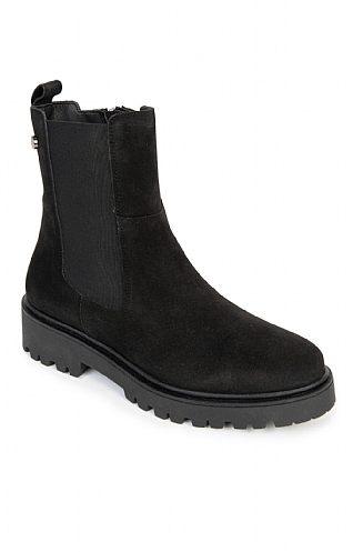 black suedette chunky chelsea boots