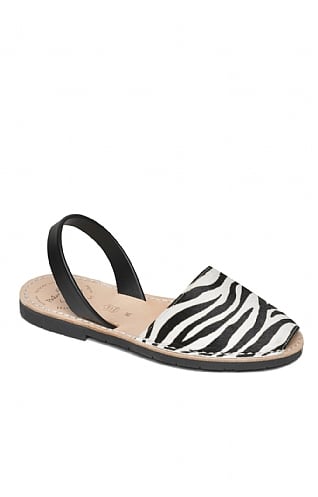 House Of Bruar Ladies Animal Sandals, Zebra/Black