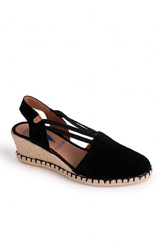 House Of Bruar Ladies Maika Suede Espadrille - Black, Black