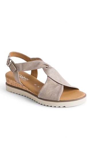 Ladies Gabor Cork Front Cross Sandal, Metallic