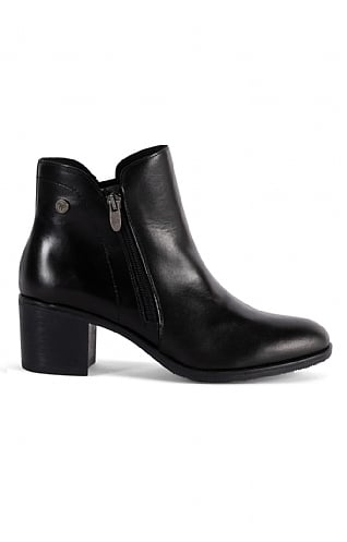 Ladies Leather Block Heel Zip Ankle Boot - House of Bruar