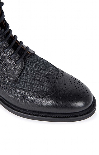 Mens tweed hot sale brogue boots