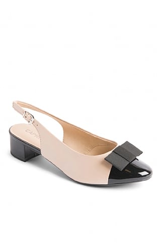 House Of Bruar Ladies Bow Front Slingback, Beige/Black