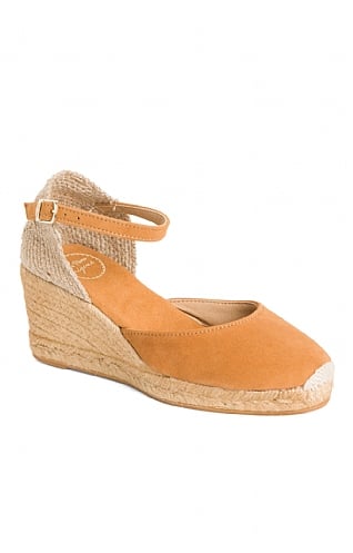 House Of Bruar Ladies Toni Pons Suede Wedge Espadrille, Tan