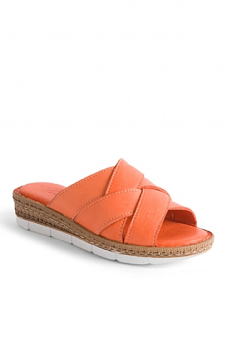 House Of Bruar Ladies Gwen Leather Sandal, Orange