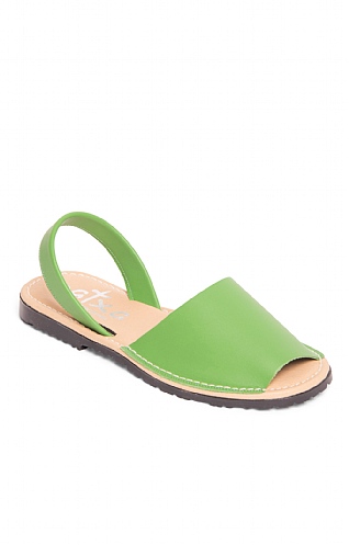 House Of Bruar Ladies Leather Sandal - Green, Green