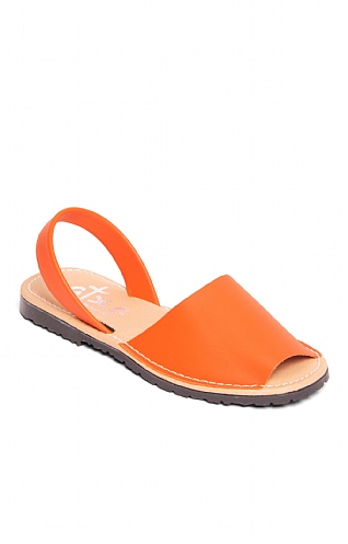 House Of Bruar Ladies Leather Sandal, Orange